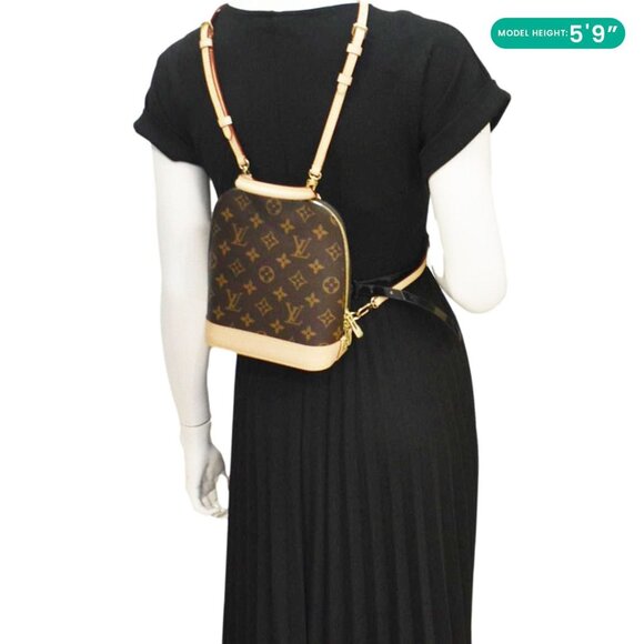 Louis Vuitton Alma Monogram Canvas Backpack Brown - Picture 2 of 12